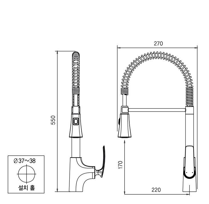 Vòi bếp nóng lạnh AM8006
